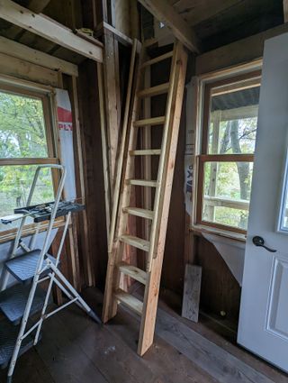 Ladder inside the treehouse