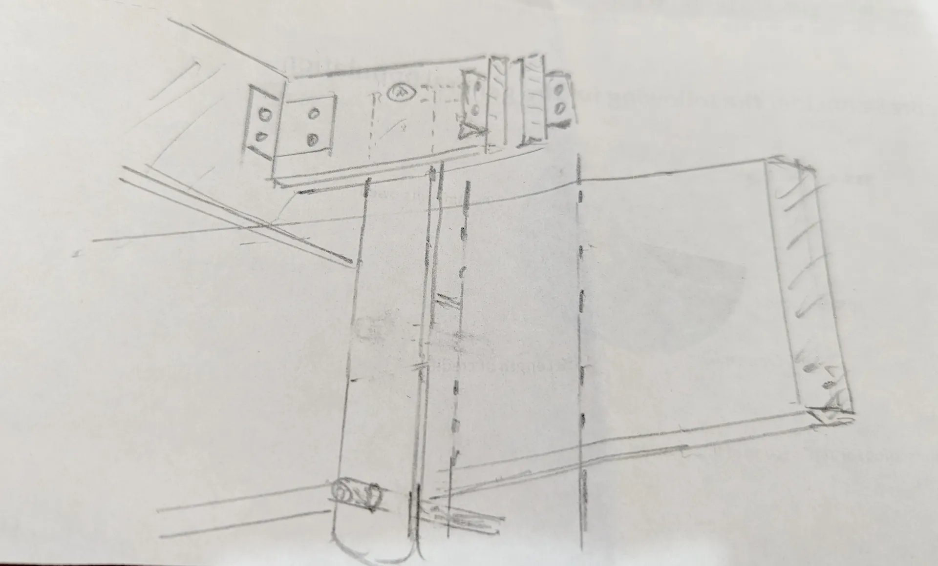 Dad's sketch of an idea for supplemental hyperbolt supports