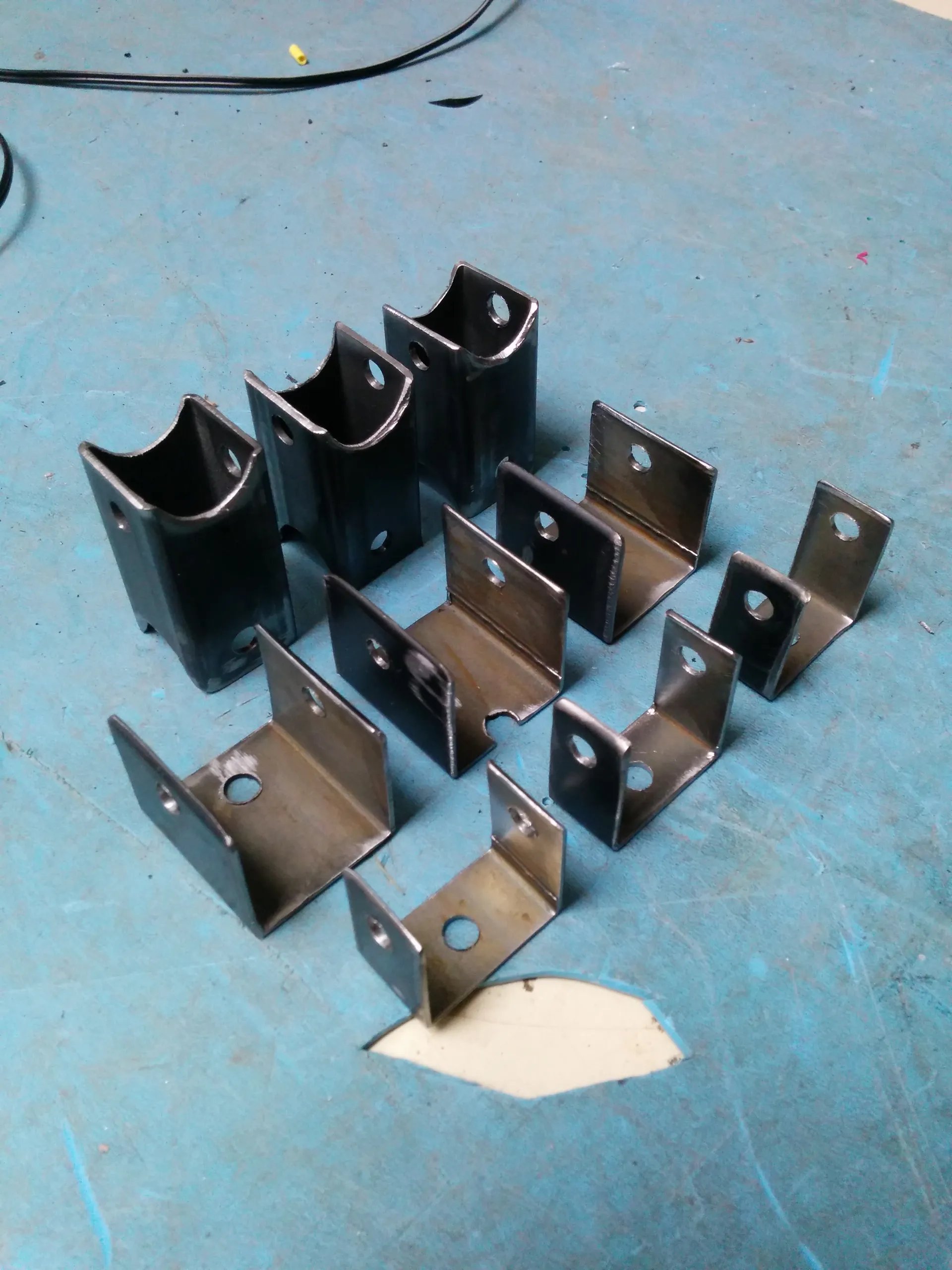 hinge components prior to assembly