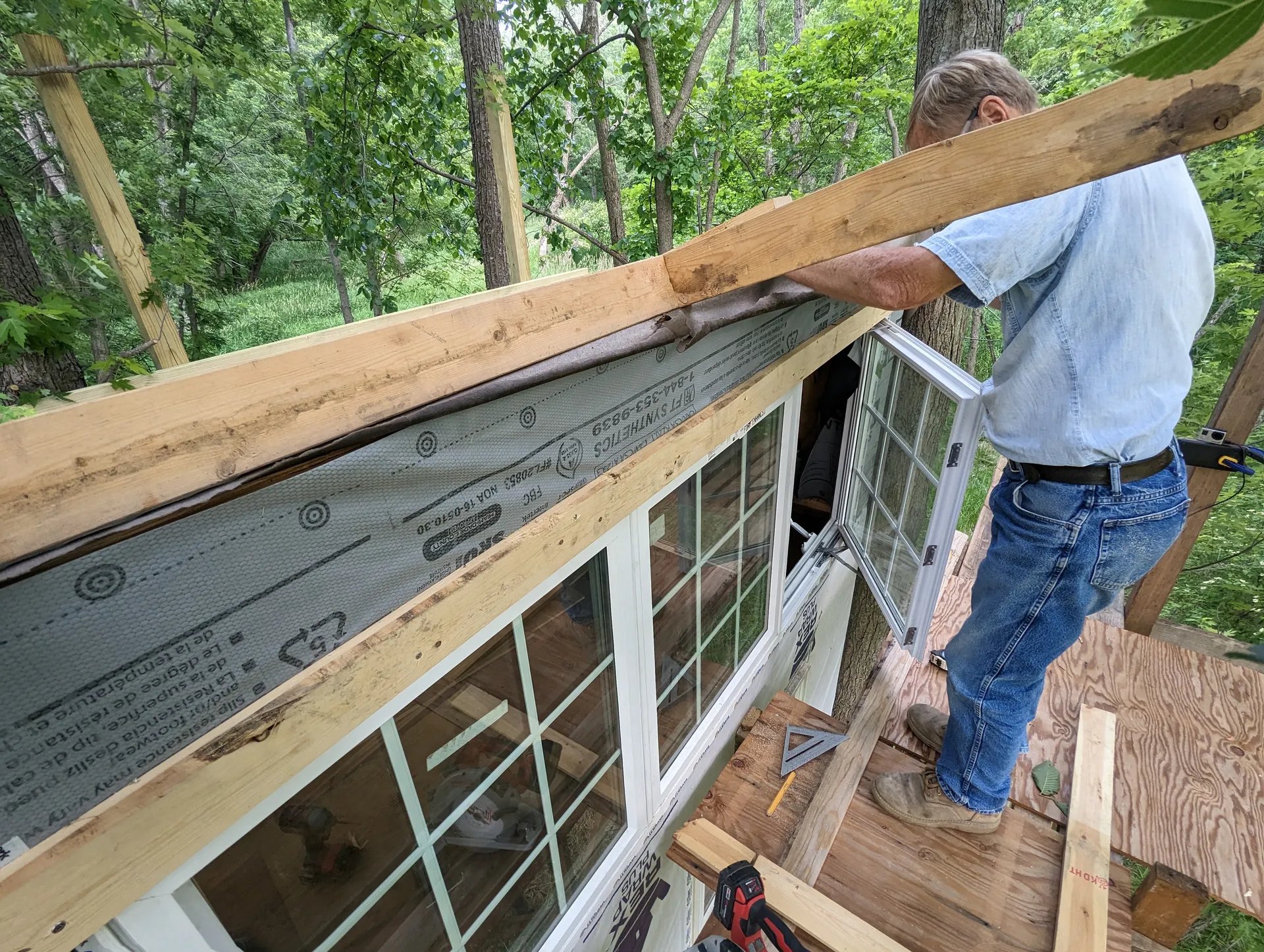 Framing the outsides of all the windows