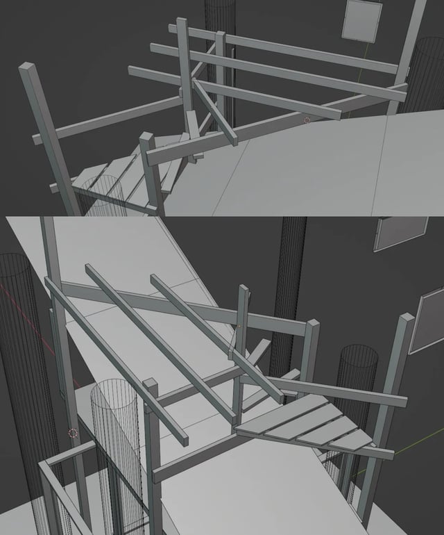 Crow's nest rough prototype in Blender