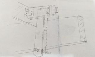 Dad's sketch of an idea for supplemental hyperbolt supports