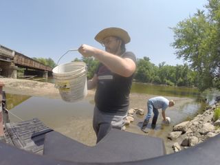 Getting water from the nearby river