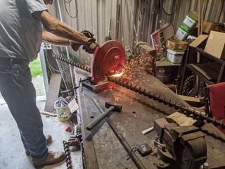 Cutting the spirals off the old StirAtor auger